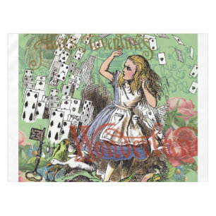 alice abenteuer karten wunderland verrückter hutma tischdecke