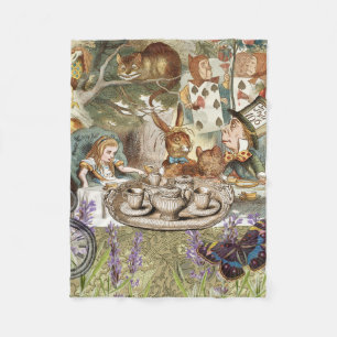 Alice Abenteuer Klassische Wunderland-Teeparty Fleecedecke
