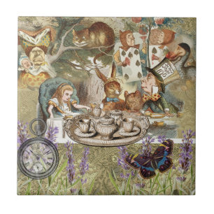 Alice Abenteuer Klassische Wunderland-Teeparty Fliese