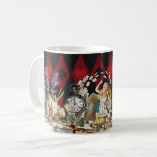 Alice Abenteuer mit verrückter Cheshire-Katze aus  Kaffeetasse