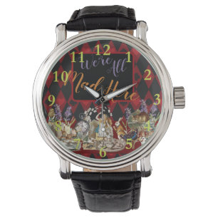 Alice Abenteuer mit Wunderland verrückter Cheshire Armbanduhr