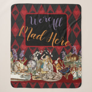 Alice Abenteuer mit Wunderland verrückter Cheshire Sherpadecke