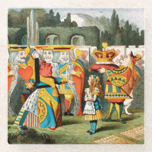 Alice Abenteuer Wunderland Herzkönigin Glasuntersetzer