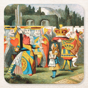 Alice Abenteuer Wunderland Herzkönigin Rechteckiger Pappuntersetzer