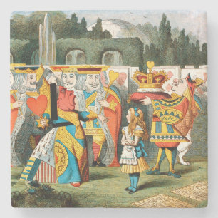 Alice Abenteuer Wunderland Herzkönigin Steinuntersetzer