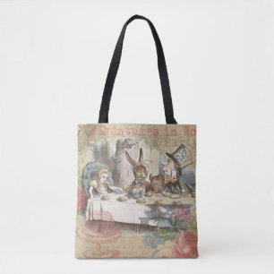 Alice Abenteuer Wunderland Verrückte Teeparty-Kuns Tasche