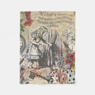 Alice Abenteuer Wunderland Vorhang Klassische Kuns Fleecedecke
