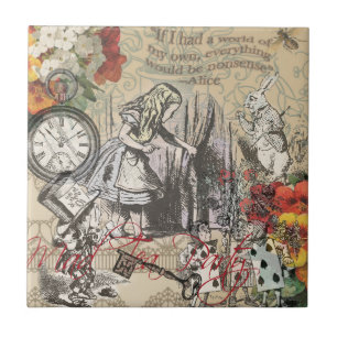 Alice Abenteuer Wunderland Vorhang Klassische Kuns Fliese