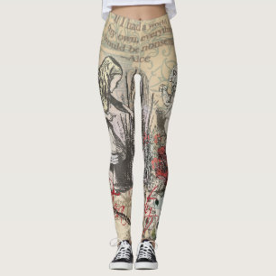 Alice Abenteuer Wunderland Vorhang Klassische Kuns Leggings