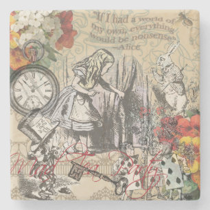 Alice Abenteuer Wunderland Vorhang Klassische Kuns Steinuntersetzer