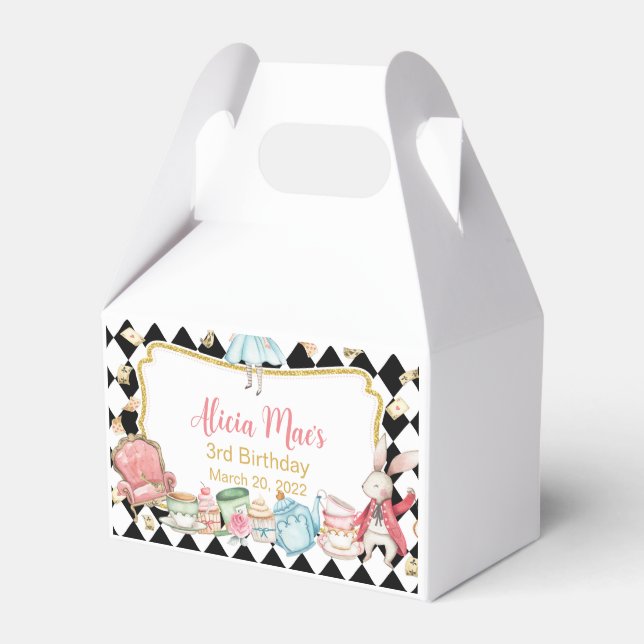 Alice Adventure in Wonderland Gefälligkeitsbox Geschenkschachtel (Vorderseite)