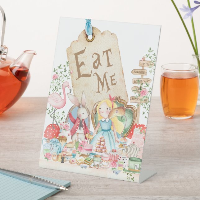 Alice Adventures in Woderland Birthday Tea Eat Me Sockelschild (In Situ)