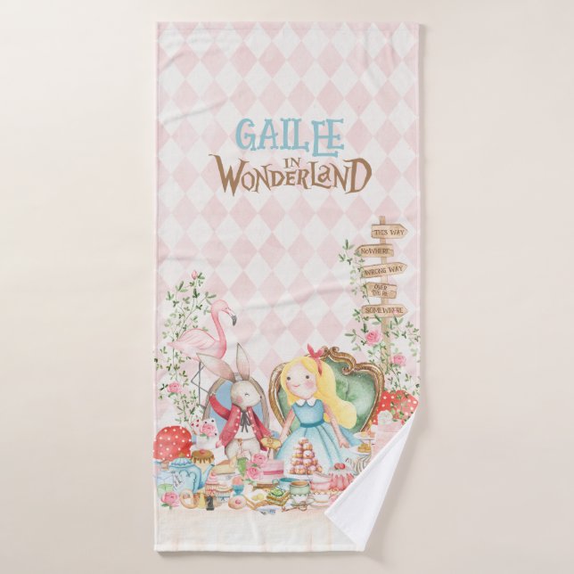Alice Adventures in Woderland Birthday Tee Party Badehandtuch (Badehandtuch)