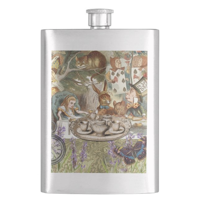 Alice Adventures in Wonderland Mad Party Flachmann (Vorderseite)