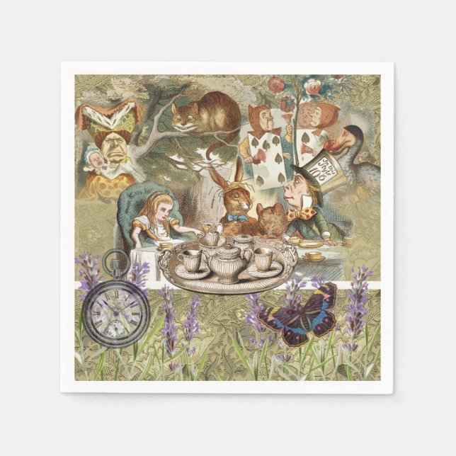 Alice Adventures in Wonderland Mad Party Serviette (Vorderseite)