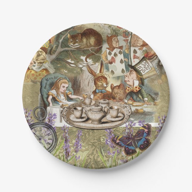 Alice Adventures in Wonderland Mad Tea Party Pappteller (Vorderseite)