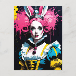 Alice als Kaninchen mit rosa Haar Postkarte