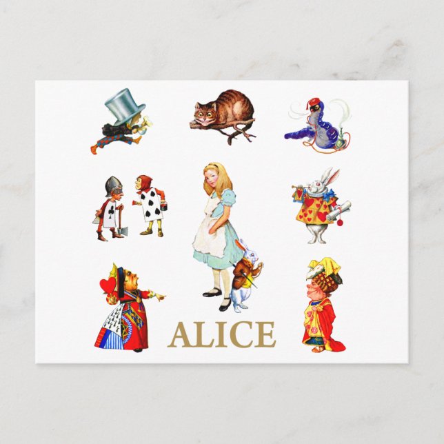 Alice and Friends in Wonderland Postkarte (Vorderseite)