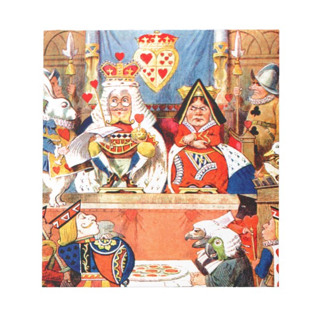Alice and The Knave of Hearts Trial in Wonderland Notizblock (Vorderseite)
