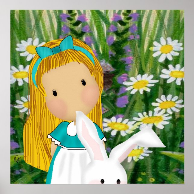 Alice and the White Rabbit Poster (Vorne)