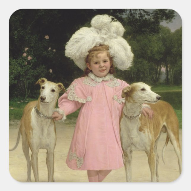 Alice Antoinette de la Mar, fünf Jahre alt Quadratischer Aufkleber (Vorderseite)