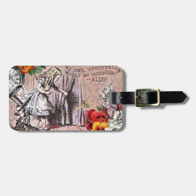 Alice Art Abenteuer Illustration Wunderland Gepäckanhänger (Vorderseite horizontal)