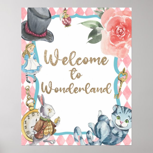 Alice au pays des merveilles Affiche de bienvenue  (Devant)