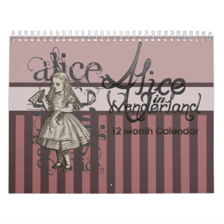 Alice au pays des merveilles calendrier de 12 mois