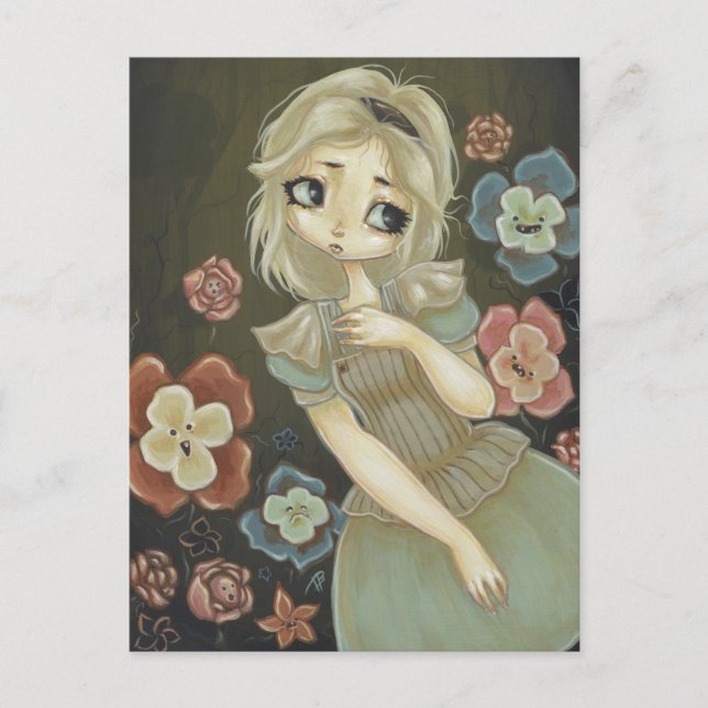 Alice au pays des merveilles carte postale art par (Devant)