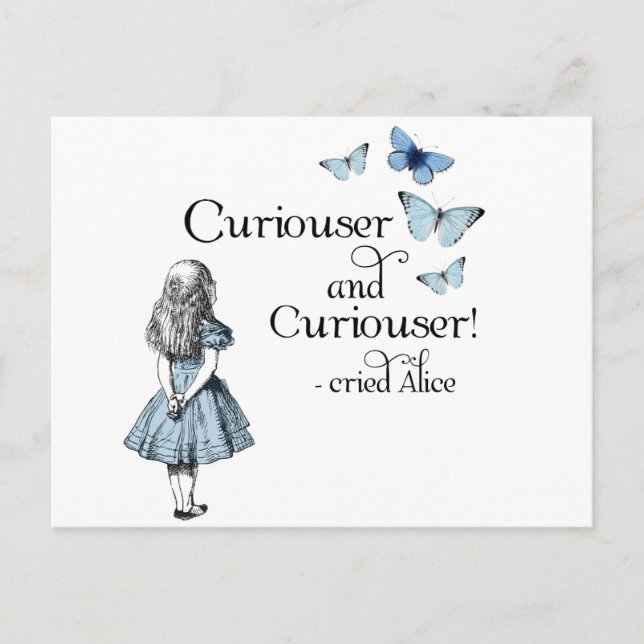 Alice au pays des merveilles Carte postale papillo (Devant)