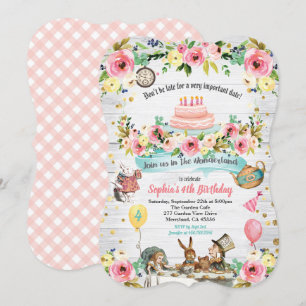 Alice au pays des merveilles invitation à l'annive