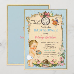 Alice au pays des merveilles Invitation au Baby sh