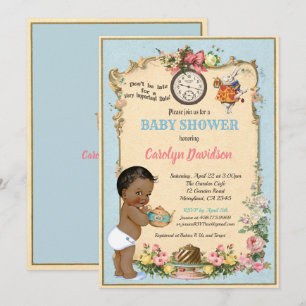 Alice au pays des merveilles Invitation Baby showe