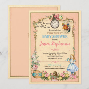 Alice au pays des merveilles Invitation baby showe