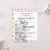 Alice au pays des merveilles Invitation Baby showe
