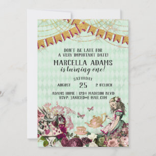 Alice au pays des merveilles Invitation d'annivers