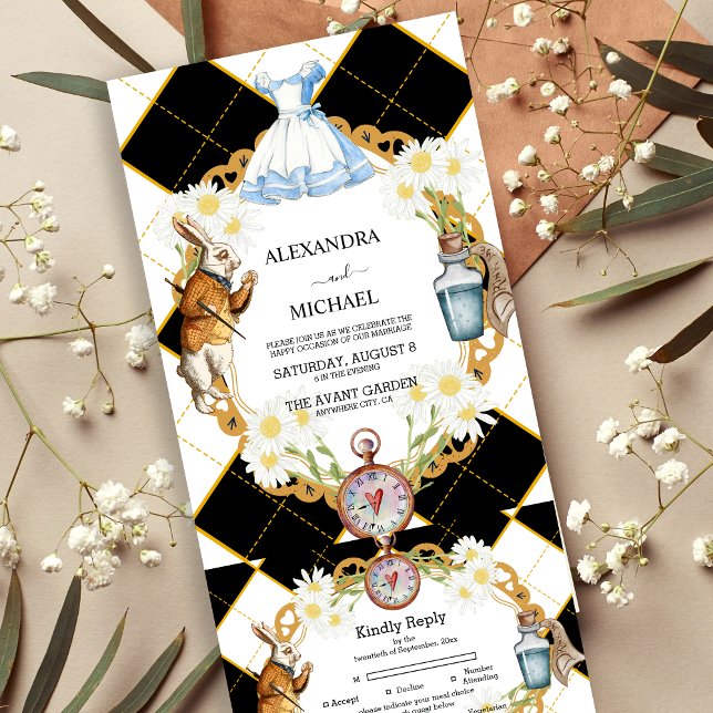Alice au pays des merveilles Invitation de mariage (Créateur téléchargé)