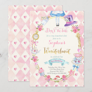 Alice Au Pays Des Merveilles Invitation Tea Party