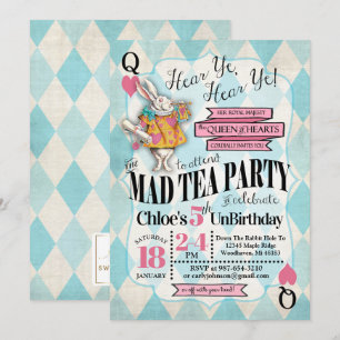 Alice au pays des merveilles Invitations d'anniver