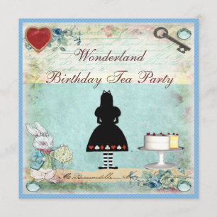 Alice au pays des merveilles Invitations du Tea Pa