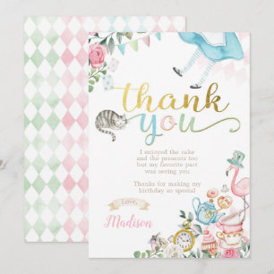 Alice au pays des merveilles Merci Cartes