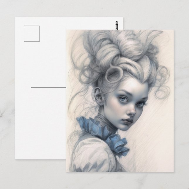 Alice au pays des merveilles, Sketch Art. Carte po (Devant / Derrière)