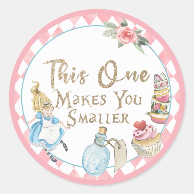 Alice au pays des merveilles Sticker d'anniversair (Devant)