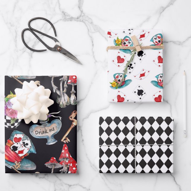 Alice au Wonderland Wrapping Papier (série de 3) (Recto)