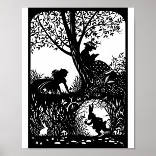 Alice avec le lapin Affiche