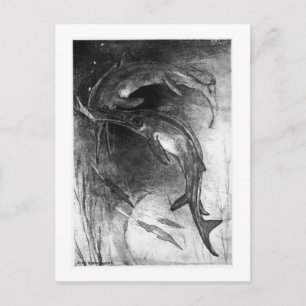 Alice B. Woodward: Ichthyosaurier Art Postcard Postkarte