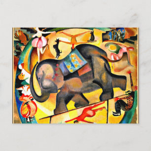 Alice Bailly - Der Elefant, Kunstmalerei Postkarte