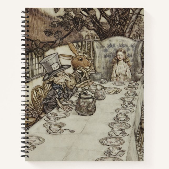 Alice Birthday UnGeburtstag Rabbit Hatter Party Notizbuch (Vorderseite)