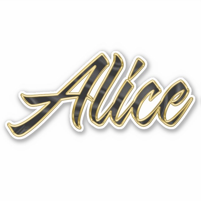 Alice black gold Lettering Aufkleber Sticker (Vorderseite)