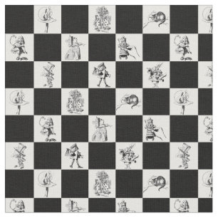 Alice Black und White auf der Checkerboard Stoff